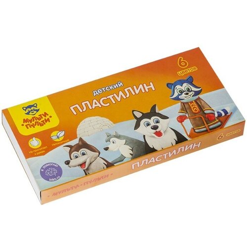 Пластилин 6 цветов 90 г, Мульти-пульти 