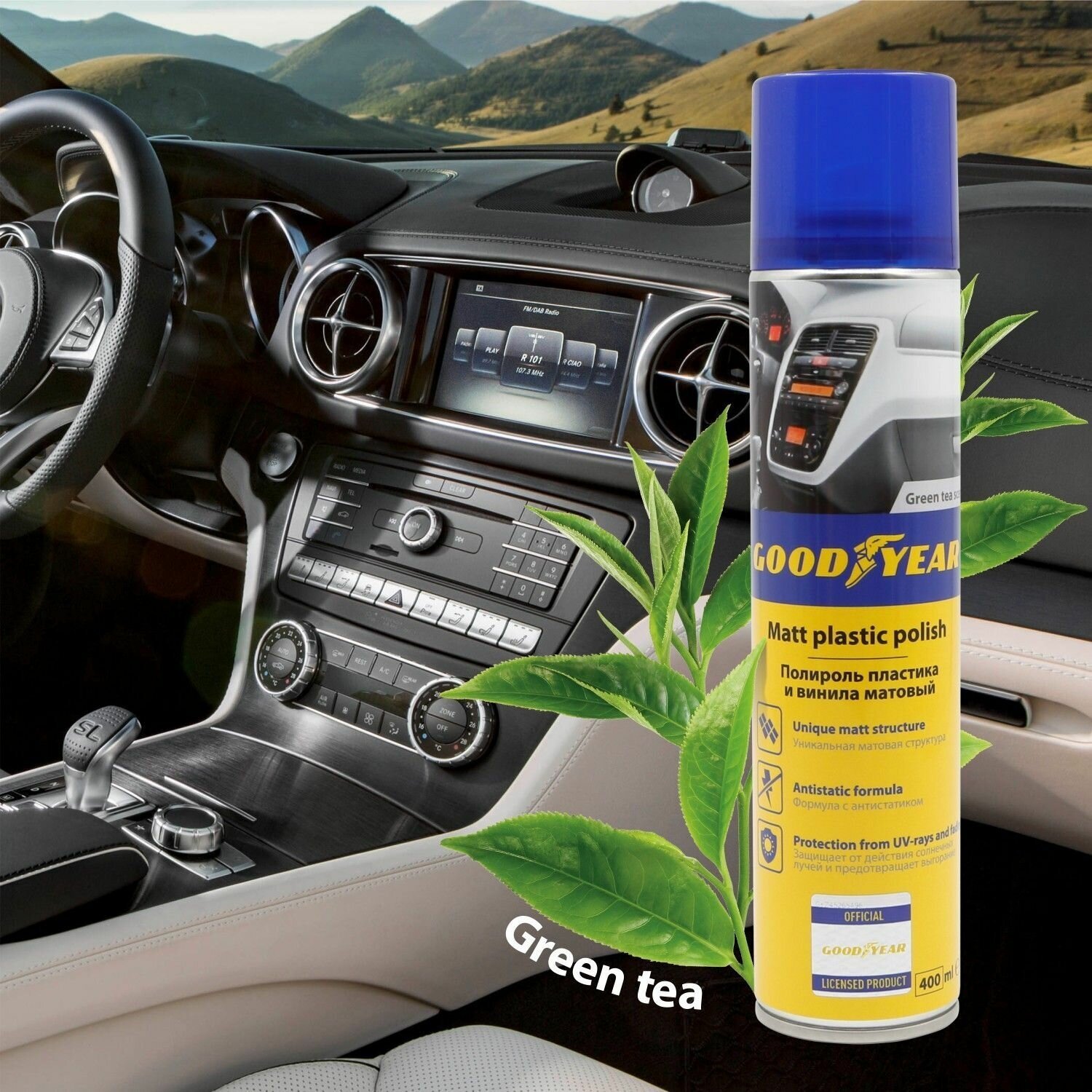 Полироль пластика матовый green tea Goodyear, 400 мл