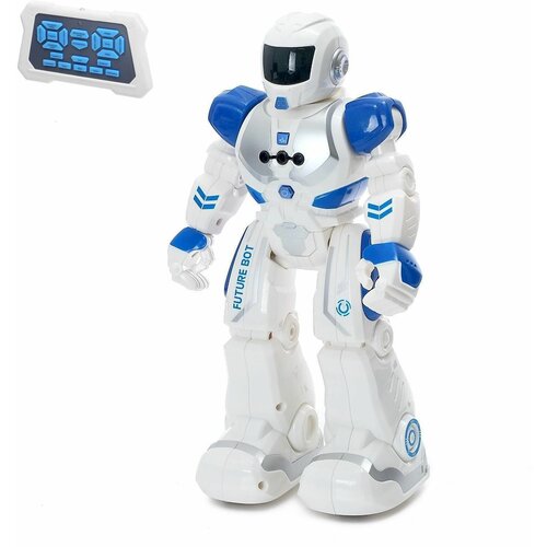 Робот радиоуправляемый Смарт бот, ходит, свет и звук, русский чип, цвет синий