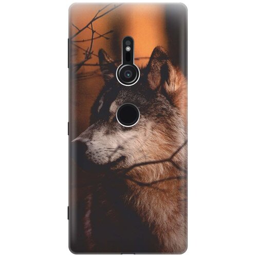 фото Re:pa накладка transparent для sony xperia xz2 с принтом "красивый волк"