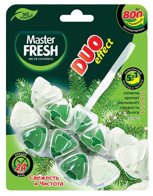 Подвесной блок для унитаза Master Fresh Duo Effect Хвоя 2 шт