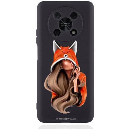 Черный силиконовый чехол для Huawei Nova Y90 Foxy Girl/ Лисичка