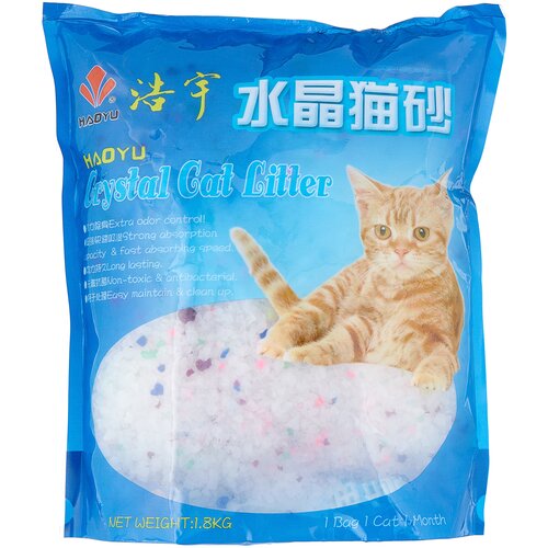 Впитывающий наполнитель Haoyu Силикагелевый Цветные гранулы, 3.8л наполнитель для кошачьих туалетов cat litter crystal силикагелевый 7 6 л