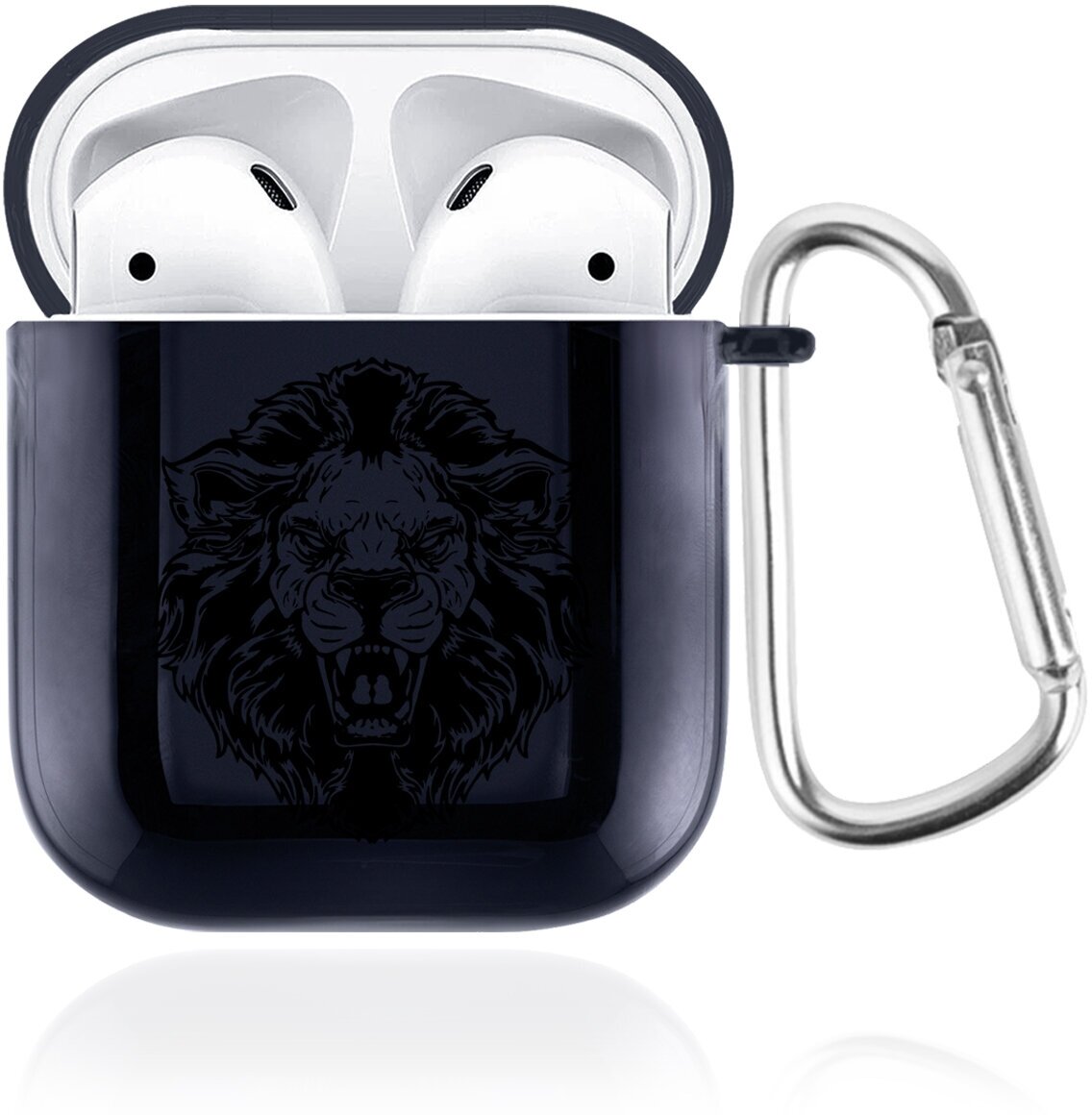 Темно-синий чехол силиконовый для наушников Apple AirPods 1/2 Король Лев