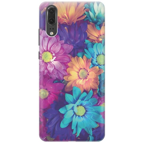 фото Cиликоновый чехол на huawei p20 / хуавей п20 с принтом "много цветов" gosso