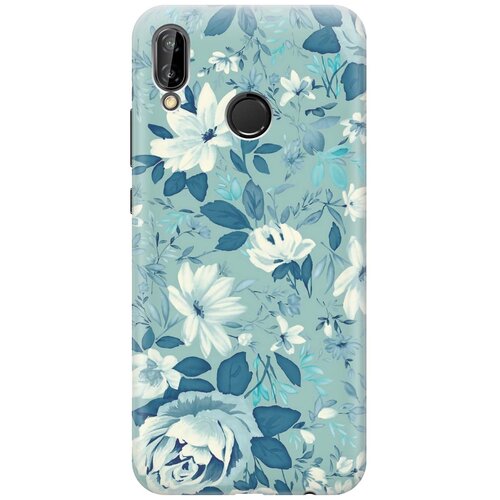 фото Re:paчехол - накладка artcolor для huawei p20 lite с принтом "цветы на голубом"