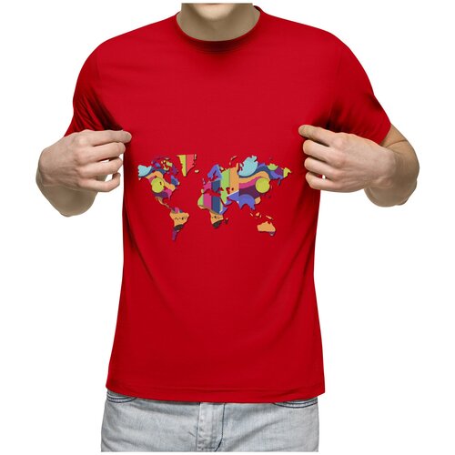 фото Мужская футболка «карта мира» (xl, темно-синий) us basic