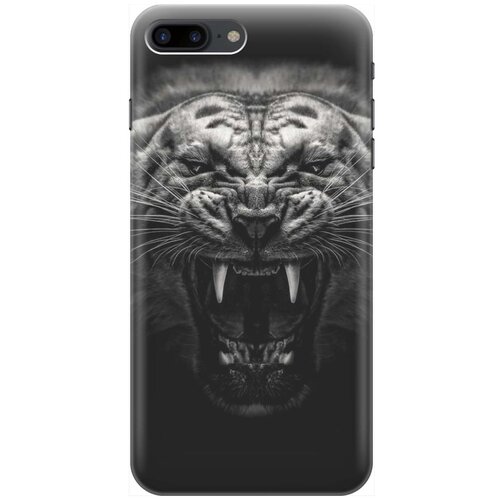 фото Gosso ультратонкий силиконовый чехол-накладка для apple iphone 8 plus / 7 plus с принтом "оскал тигра"