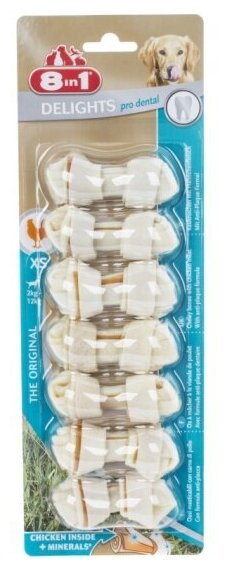 Лакомство 8IN1 Dental Delights Bone XS 7х7,5 см (7 шт. на блистере)