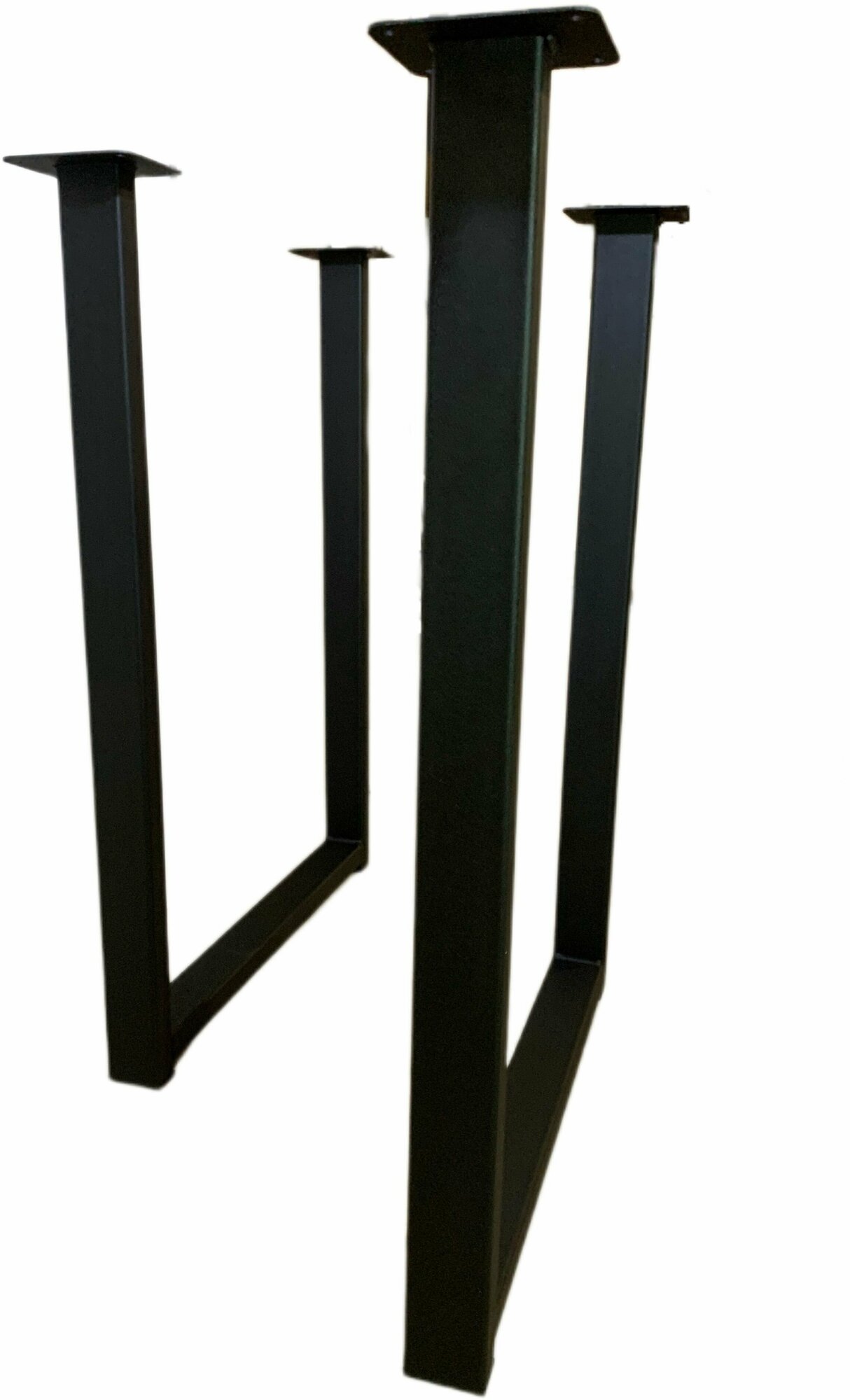 Подстолье для стола лофт "Трапеция" металлическое, квадратное, 85 см * 55 см, чёрное, комплект 2 штуки, ножки для стола лофт - фотография № 3