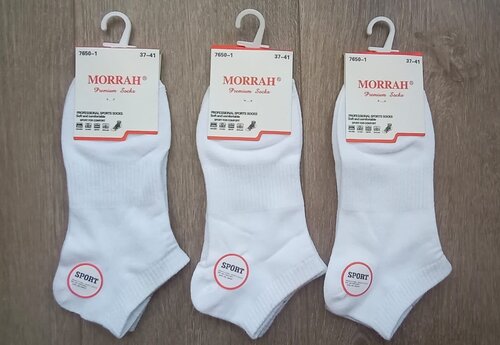 Носки MORRAH, 3 пары, 6 уп., размер 37-41, белый