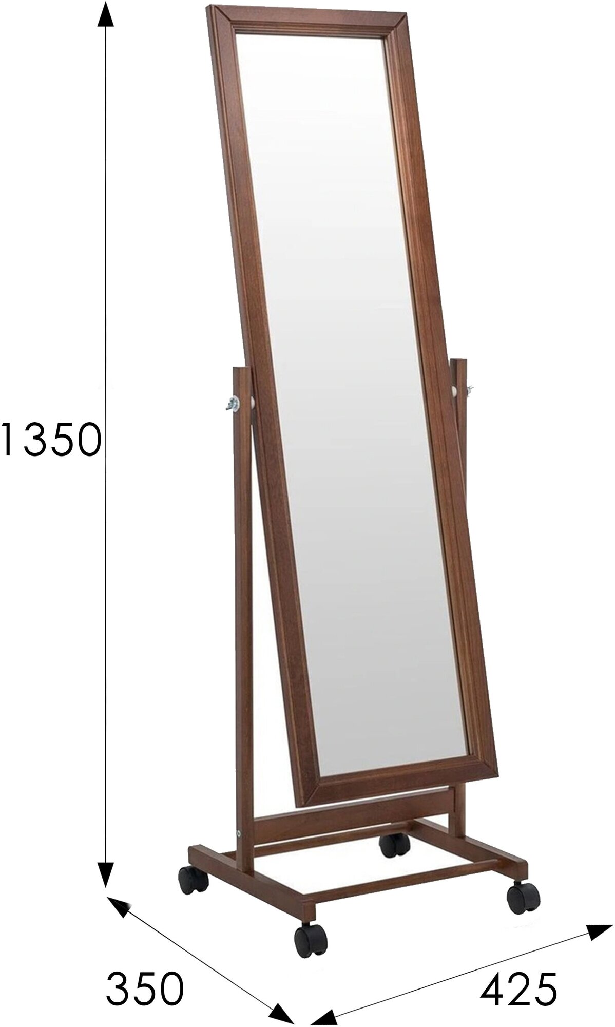 Зеркало напольное BeautyStyle 27 средне-коричневый 135 см х 42,5 см - фотография № 12