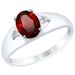 Кольцо Diamant online, серебро, 925 проба, гранат, фианит, размер 17.5, красный