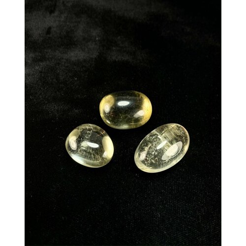 Оберег, амулет Цитрин прозрачный - 2-3 см, натуральный камень, самоцвет, галтовка, 3 шт - символ успеха, способствует удаче и изобилию