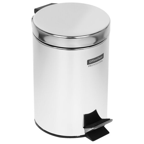 Ведро-контейнер для мусора (урна) OfficeClean Professional 3л нержавеющая сталь хром 1 шт
