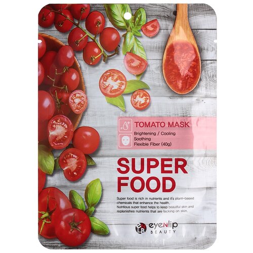 Eyenlip Super Food тканевая маска с экстрактом томатов, 23 г, 23 мл eyenlip тканевая маска super food с экстрактом брокколи 23 мл