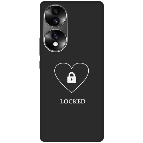 Матовый чехол Locked W для Honor 70 / Хонор 70 с 3D эффектом черный матовый чехол introvert w для honor 70 хонор 70 с 3d эффектом черный