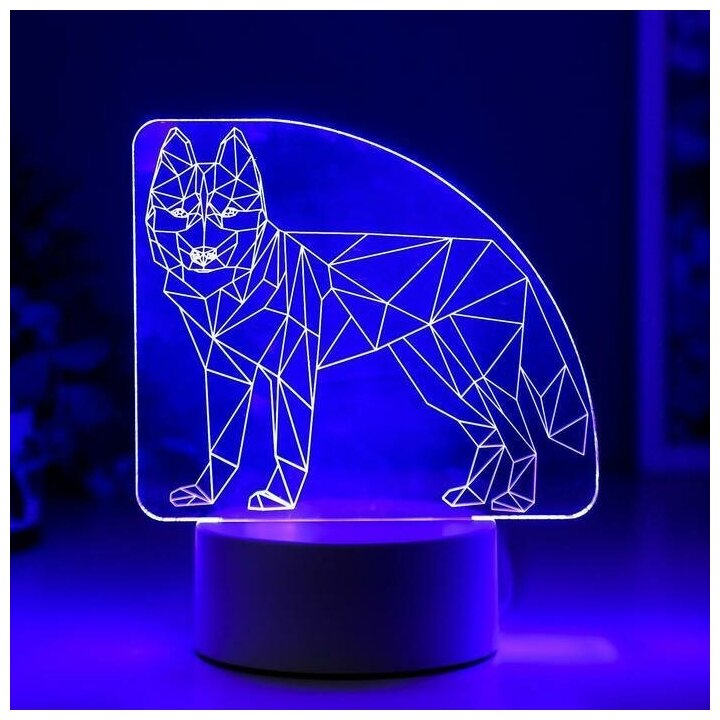 Светильник "Волк" LED RGB от сети 9,5х14,5х17 см - фотография № 4