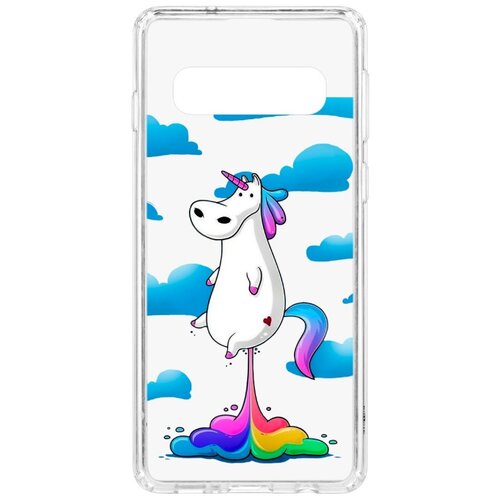 фото Чехол на samsung galaxy s10 kruche print flying unicorn