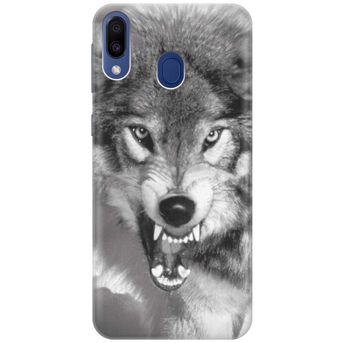 фото Gosso ультратонкий силиконовый чехол-накладка для samsung galaxy m20 с принтом "волчий оскал"