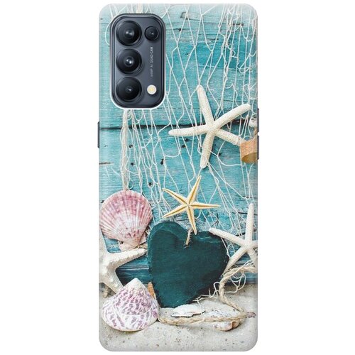 фото Cиликоновый чехол на oppo reno5 / оппо рено5 с принтом "морские звезды" gosso