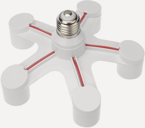 Изображение товара Разветвитель цокольный Rexant Е27-5хЕ27 белый