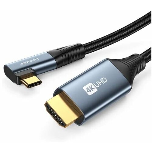 Кабель Type-C - HDMI 2м Joyroom SY-20C1 4K в оплетке серый кабель hdtv lightning hdmi 4k joyroom sy 35l1 3м серый