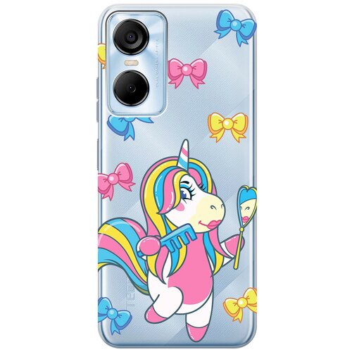 Силиконовый чехол с принтом Lady Unicorn для Tecno Pop 6 Pro / Техно Поп 6 Про силиконовый чехол с принтом moscow stickers для tecno pop 6 pro техно поп 6 про