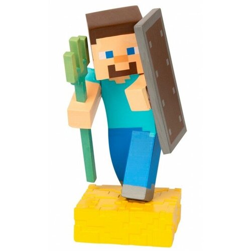 Фигурка Minecraft Adventure figures Steve 4 серия, 10 см фигурка брелок с аксессуаром и карточками 48131 minecraft 3 шт