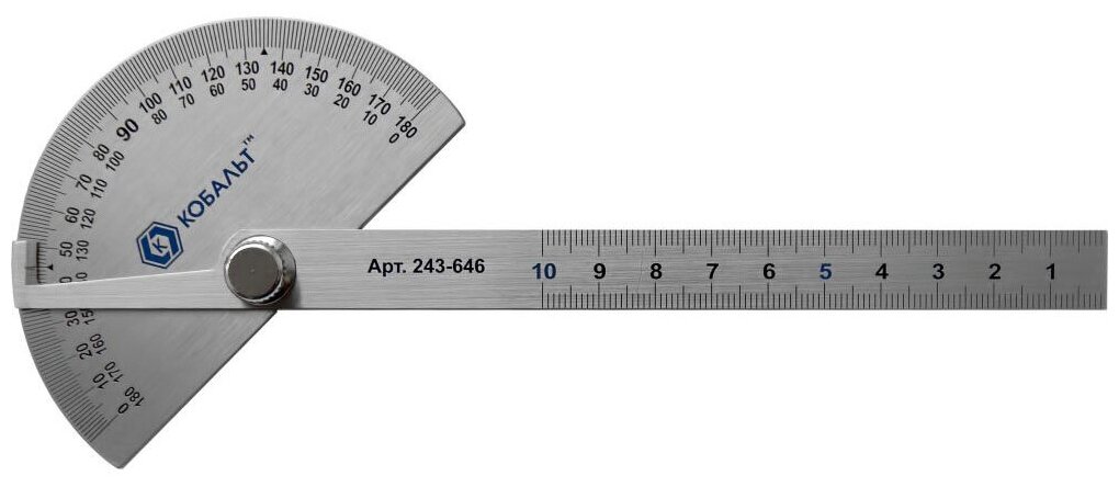 Угломер переставной Кобальт с транспортиром, 150 мм