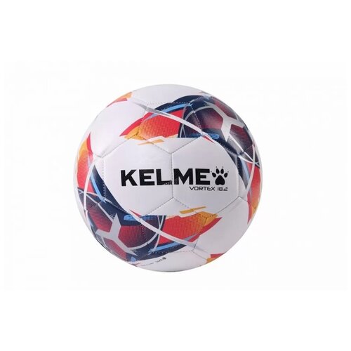 Мяч футбольный KELME Vortex 18.2, Pro, 32 панели, машинная сшивка, белый мяч футбольный kelme vortex 18 2 9886120 113 р 5 32 панели пу машинная сшивка бело синий