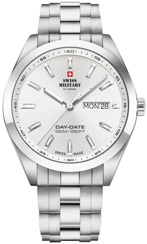 Наручные часы SWISS MILITARY BY CHRONO Наручные часы Swiss Military by Chrono SM34087.02, белый, серебряный