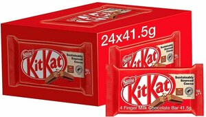 Шоколадный батончик KitKat с хрустящей вафлей, 24 штуки по 41,5 г
