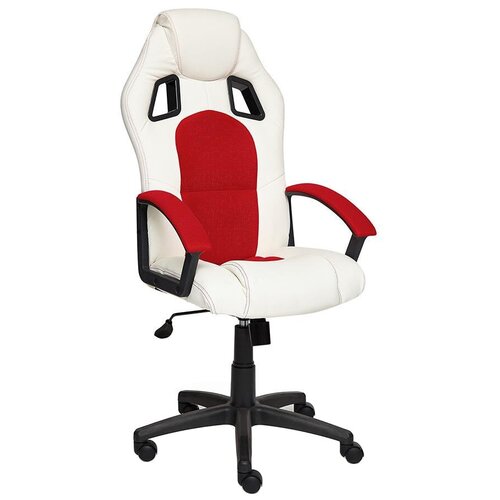фото Компьютерное кресло tetchair драйвер игровое, обивка: текстиль/искусственная кожа, цвет: белый/красный