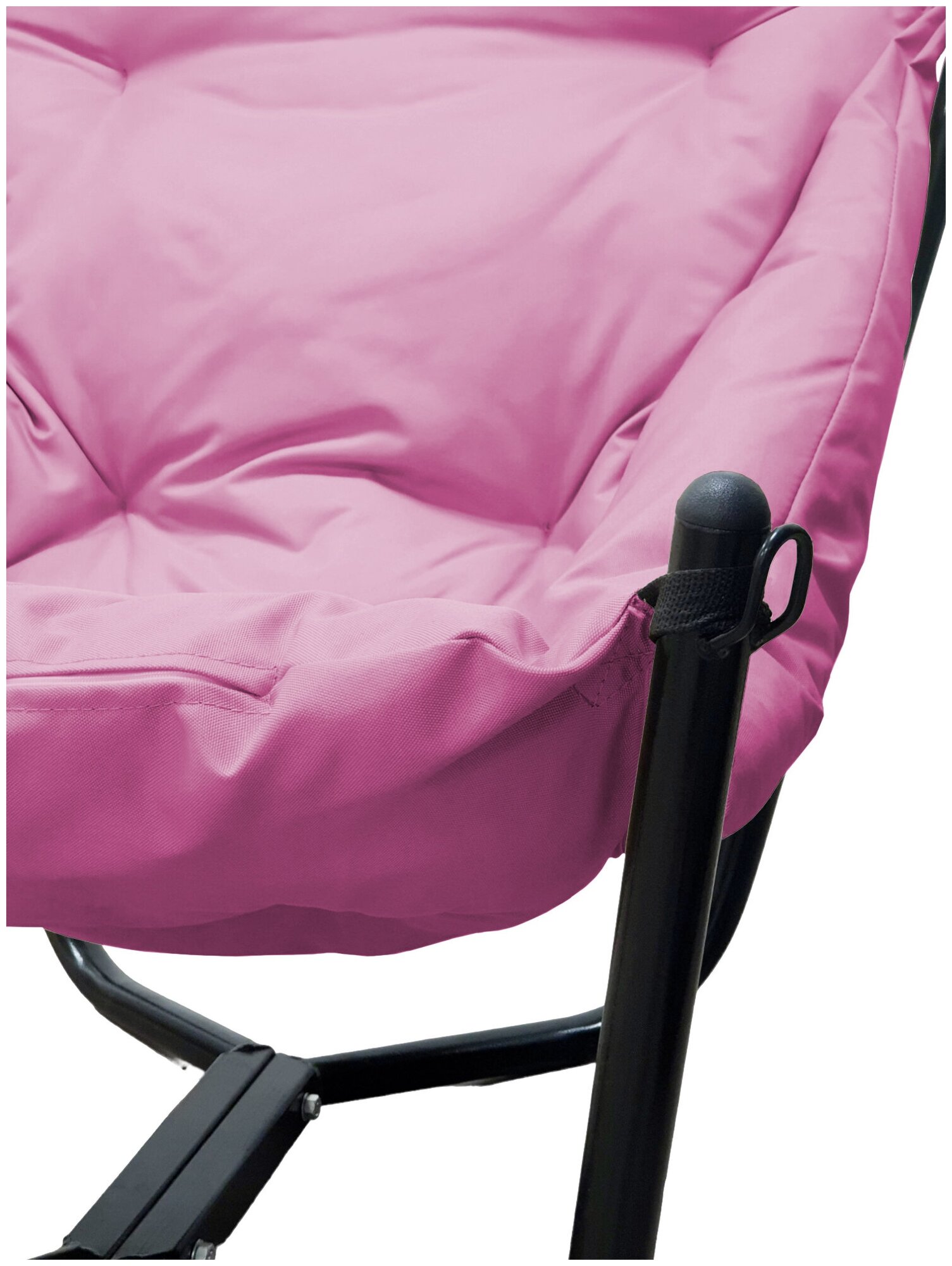 Кресло черное M-Group Чил 12360408, розовая подушка - фотография № 5