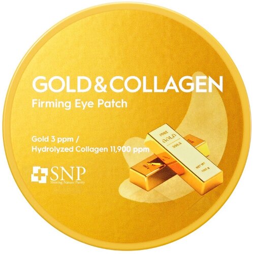 Гидрогелевые патчи для области вокруг глаз с 24К золотом и коллагеном Snp Gold&Collagen Firming Eye Patches 80pcs crystal collagen gold collagen crystal eye mask anti wrinkle eye patches moisturizing nourishing anti aging eye care