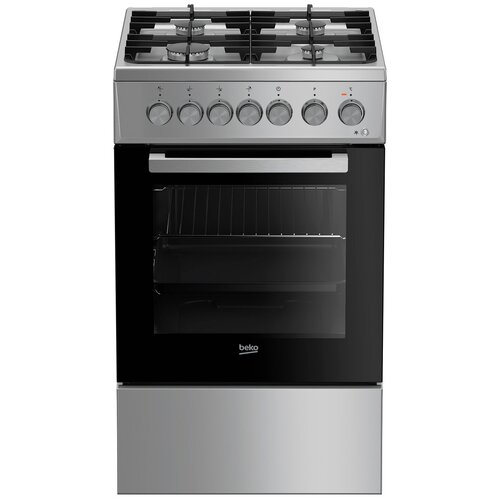 Газовая плита Beko FSE 52130 GSS, серебристый электрическая плита beko fse 67100 gws