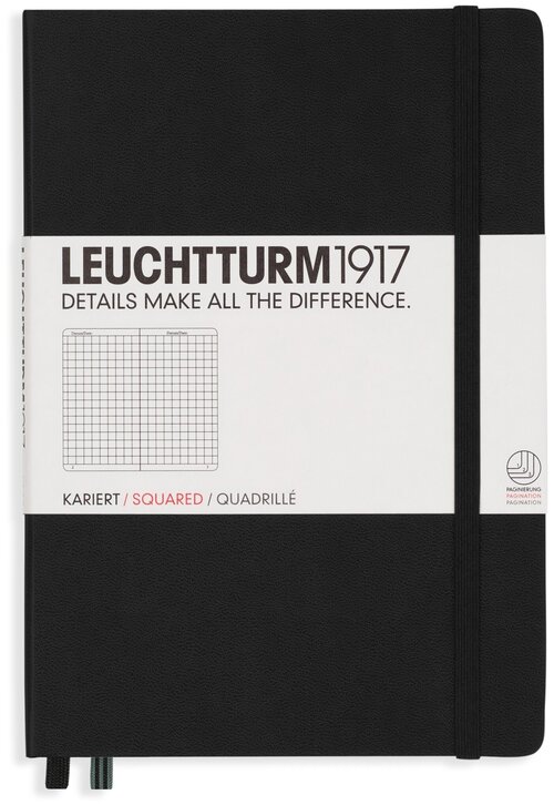 Блокнот Leuchtturm1917 315928 черный A5, 124 листа, черный