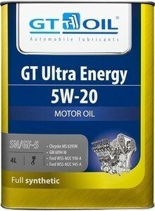 Масло моторное 5w20 gt oil 4л синтетика gt ultra energy gf-4