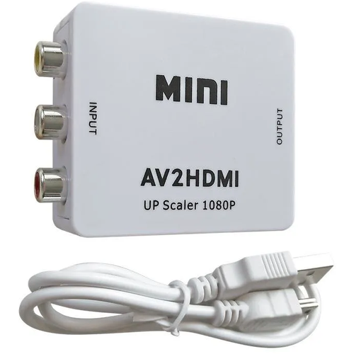 Переходник (модулятор) 3RCA (вход)- HDMI (выход) 1080p hdmi2av hdmi to av scaler adapter hdmi to rca av cvsb l r video hd video converter box support ntsc pal