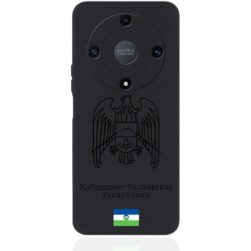 Черный силиконовый чехол SignumCase для Honor X9a Черный лаковый Герб Кабардино-Балкарской Республики черный силиконовый чехол signumcase для honor x7b герб кабардино балкарской республики