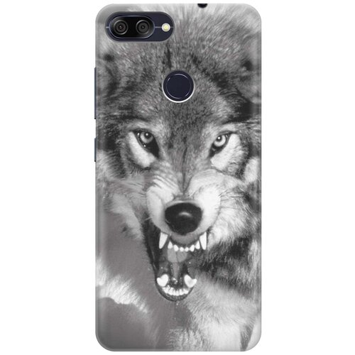 фото Cиликоновый чехол на asus zenfone max plus (m1) zb570tl / асус зенфон макс м1 плюс с принтом "волчий оскал" gosso