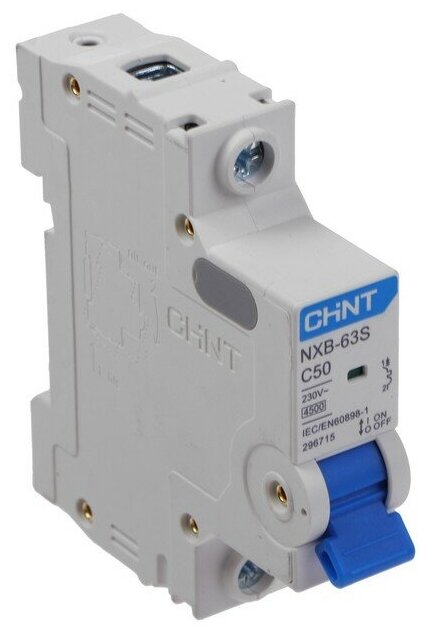CHINT Выключатель автоматический CHINT NXB-63S, 1п, С 50 А, 4.5 кА