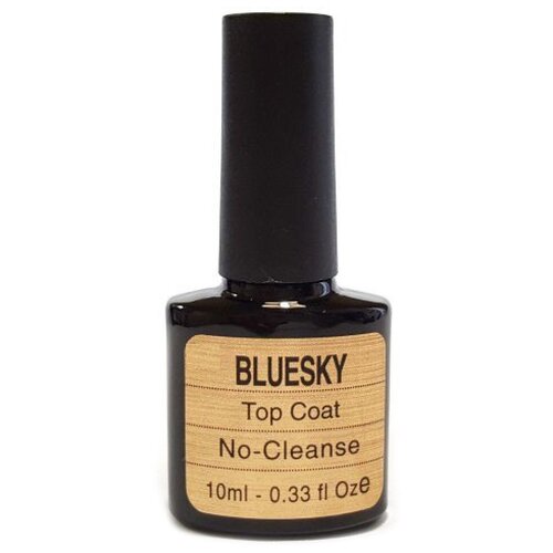 Bluesky Top Coat NO-Cleanse, прозрачный, 10 мл фиксирующее верхнее гель покрытие для ногтей dior gel coat 10 мл