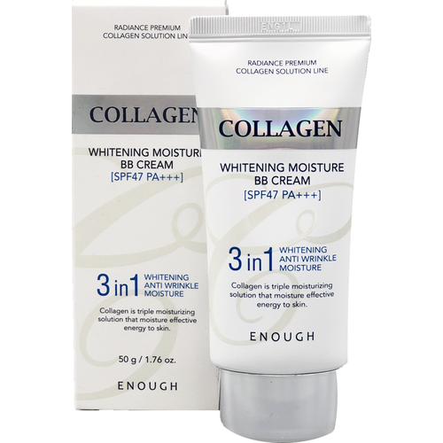 BB крем Enough Collagen Whitening Moisture BB Cream SPF 47 PA+++ 50 г увлажняющий тональный крем с коллагеном enough collagen 3 in1 whitening moisture foundation s оттенок 13 100 мл