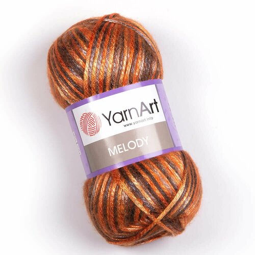 Пряжа YarnArt Melody 100г, 230м (ЯрнАрт Мелоди) Нитки для вязания, 9% шерсть, 21% акрил, 70% полиамид, цвет 910, 2шт пряжа gazzal baby alpaca 46007 5 шт