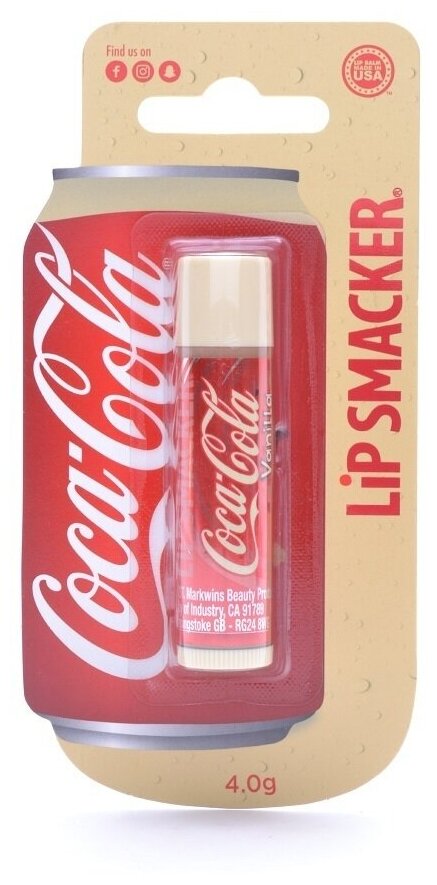 Lip Smacker Бальзам для губ с ароматом Coca-Cola vanilla, прозрачный