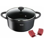 Кастрюля со стеклянной крышкой и силиконовыми ручками Tefal Pro Cook 20 см E2184475 - изображение