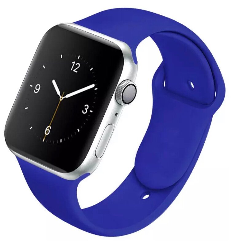 Силиконовый ремешок для Apple Watch 42/44/45 mm, синий, размер m/l