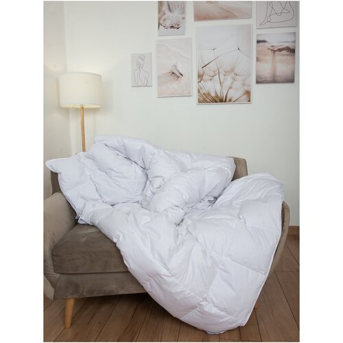 Одеяло пуховое Диана размер 1.5 спальное 150х200 см всесезонное, пух гусь, теплое, легкое, текстиль для дома